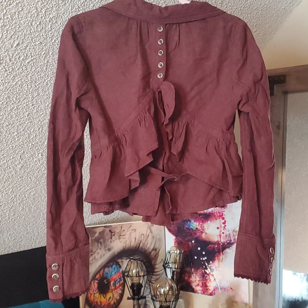 Vintage early 2000's FP Croped ruffle jacket xs - Picture 4 of 12